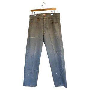 Levi's 501 Button Fly Jeans Men's 36x30 Gray Bleach Splatter Red Tab USA Made